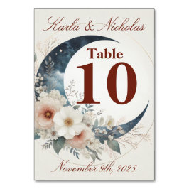 Numeração De Mesa Casamento de Moonflower White e Cinnamon