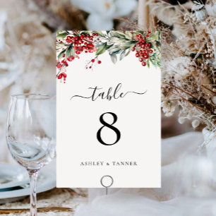 Numeração De Mesa Casamento de Natal Elegante
