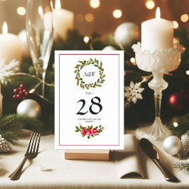Numeração De Mesa Casamento de Natal entre Elegant Holly e Ivy