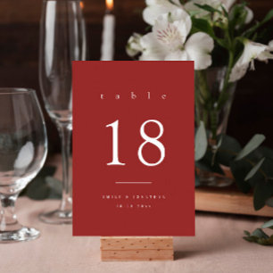 Numeração De Mesa Casamento de Natal Simple Maroon