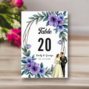 Numeração De Mesa Casamento de noiva de Noiva de Rua Floral Elegante