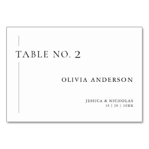 Numeração De Mesa Casamento de Nome de Convidado Simples de Preto e