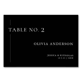 Numeração De Mesa Casamento de Nome de Convidado Simples de Preto e