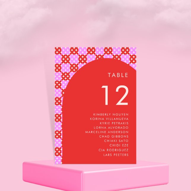 Numeração De Mesa Casamento de Nomes de Gráficos de Meio século Rosa (Criador carregado)