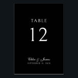 Numeração De Mesa Casamento de Nomes Negros Formais Clássicos Elegan<br><div class="desc">Cartões de Número de Tabela Negra Formal de Nomes Negros Clássicos Elegantes</div>