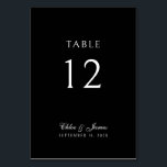 Numeração De Mesa Casamento de Nomes Negros Formais Clássicos Elegan<br><div class="desc">Cartões de Número de Tabela Negra Formal de Nomes Negros Clássicos Elegantes</div>
