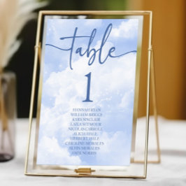 Numeração De Mesa Casamento de Nuvens Brancas Azuis