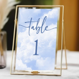 Numeração De Mesa Casamento de Nuvens Brancas Azuis