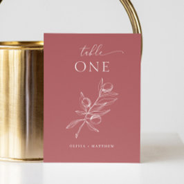 Numeração De Mesa Casamento De Oliva Vermelha De Tijolo | Queda Botâ