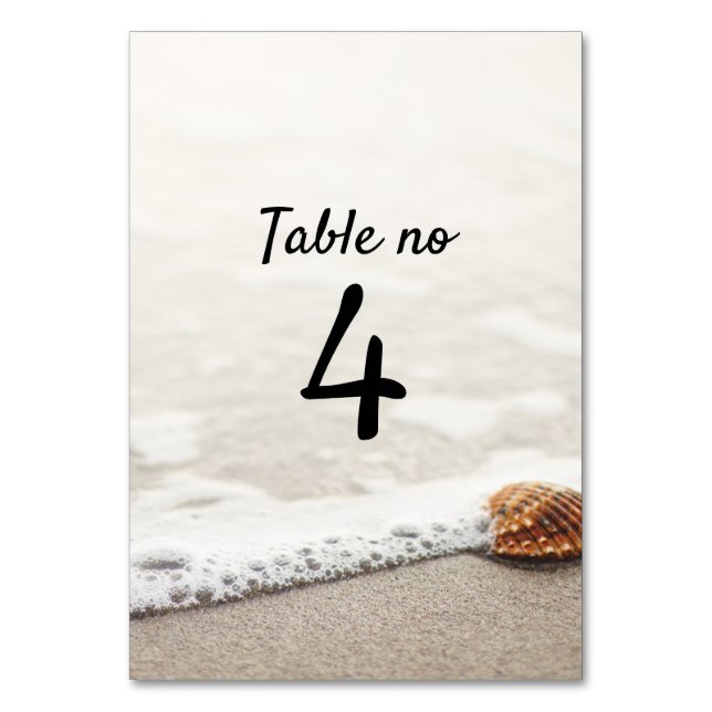 Numeração De Mesa Casamento de ondas de praia (Frente)