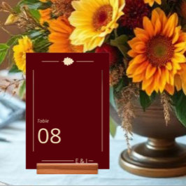 Numeração De Mesa Casamento de Outono em Borgonha