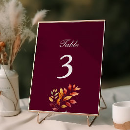Numeração De Mesa Casamento de Outono em Borgonha