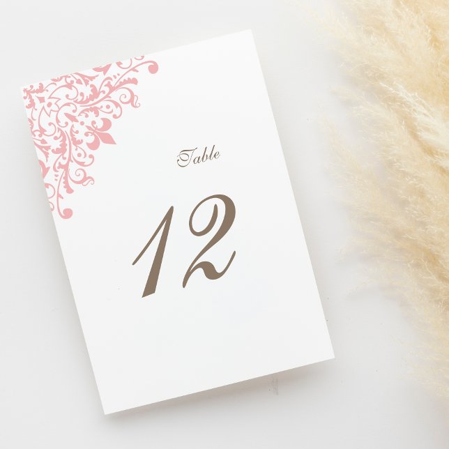 Numeração De Mesa Casamento de Padrão da Regência Francesa Rosa Fleu (Criador carregado)