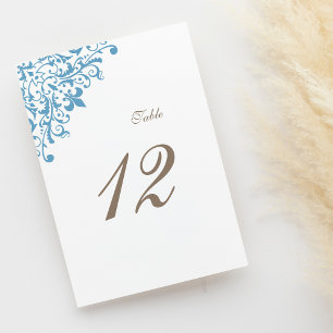 Numeração De Mesa Casamento de padrão Regency French Blue Fleur de L