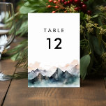 Numeração De Mesa Casamento de Paisagem de Montanha de Aquarela Mode<br><div class="desc">Números de Tabela de Casamento de Paisagem de Montanha em Aquarela Moderna</div>