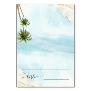 Numeração De Mesa Casamento de Palm Trees Tropical Beach 3.5 x5