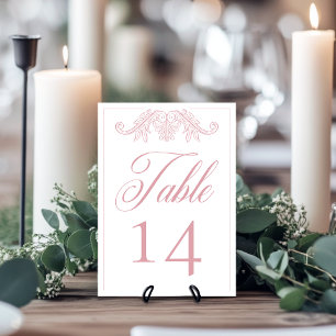 Numeração De Mesa Casamento de Pássaros de Chinoiserie Rosa Elegante