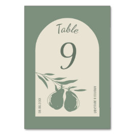 Numeração De Mesa Casamento de pera verde elegante