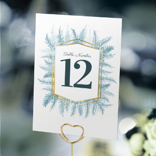 Numeração De Mesa Casamento de pintura azul-esverdeada