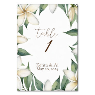 Numeração De Mesa Casamento de Plumeria Personalizado