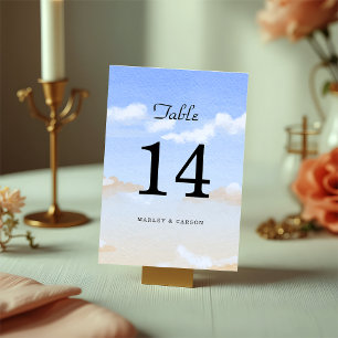 Numeração De Mesa Casamento de Praia Blue Sky Summer
