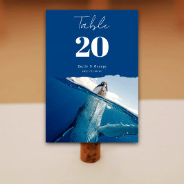 Numeração De Mesa Casamento de praia Boho marinho Azul no Oceano Náu