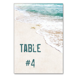 Numeração De Mesa Casamento de praia com Starfish