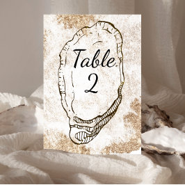 Numeração De Mesa Casamento de Praia Mínima Moderna de Ostras de Aqu