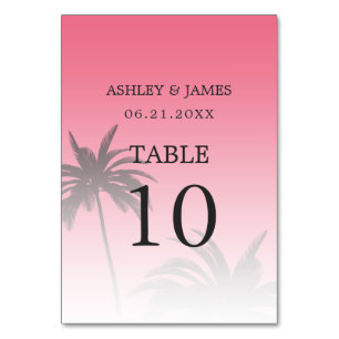 Numeração De Mesa Casamento de Praia Tropical de Palma Rosa