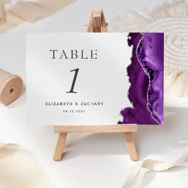 Numeração De Mesa Casamento de Prata de Agato Roxo