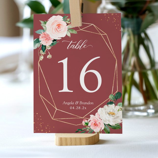 Numeração De Mesa Casamento de Quadros Geométricos Florais de Cinnam (Criador carregado)
