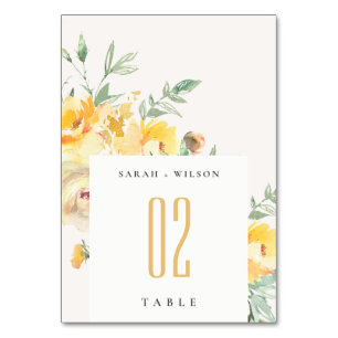 Numeração De Mesa Casamento de Rosa de Flores de de Cor Verde Amarel
