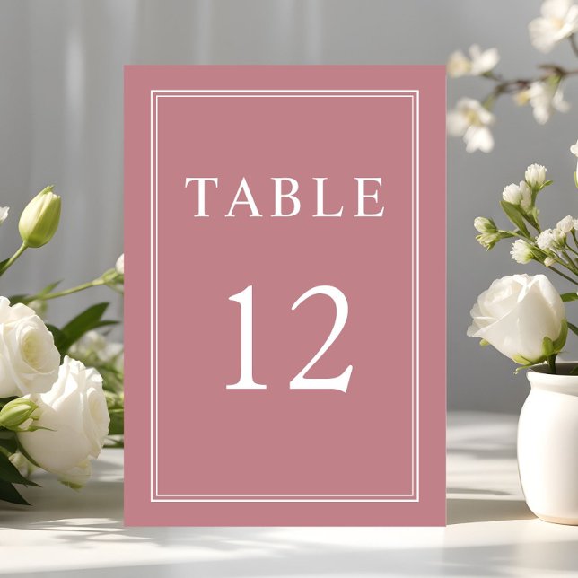 Numeração De Mesa Casamento de Rosa de Poeira Formal Elegante Modern (Modern Elegant Formal Dusty Rose Wedding Table Number)