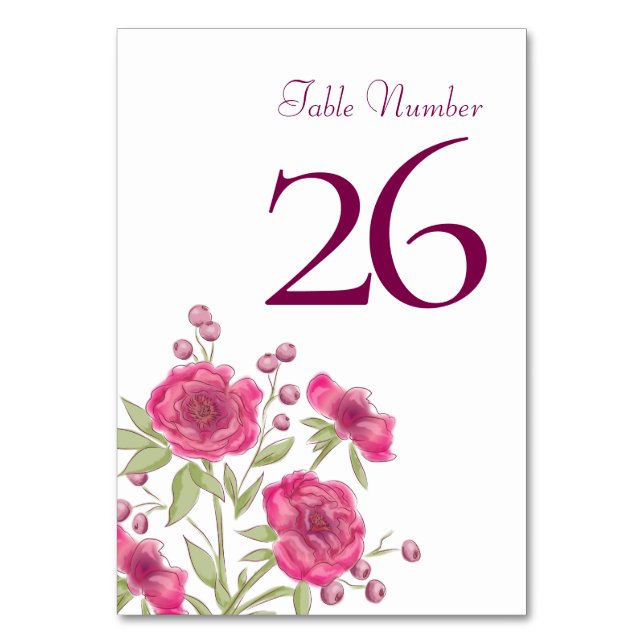Numeração De Mesa Casamento de Rosa Rosa Brilhante (Frente)