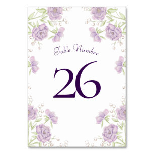 Numeração De Mesa Casamento de Rosa Roxa Lavanda