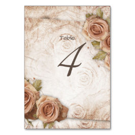 Numeração De Mesa Casamento de Rosas de cor suave