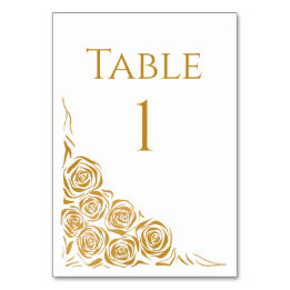 Numeração De Mesa Casamento de Rosas Desenhados à Mão Elegante