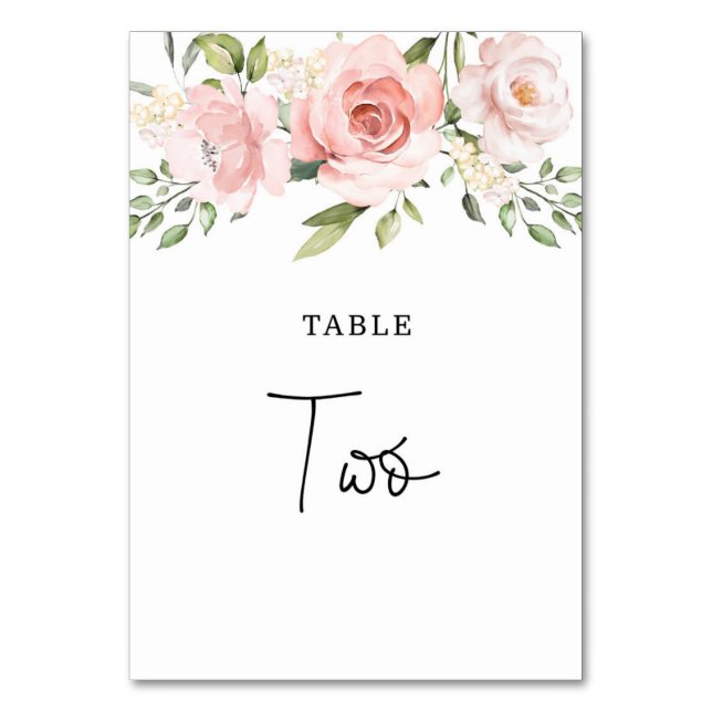 Numeração De Mesa Casamento de rosas em tom de rosa (Frente)