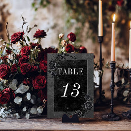 Numeração De Mesa Casamento de Rosas Pretos Góticos Raven e Pretos