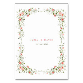 Numeração De Mesa Casamento de Rosas Rosa Elegante Botânico