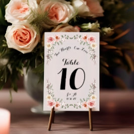 Numeração De Mesa Casamento de Rosas Rosa Rosa de Dois Corações Um A