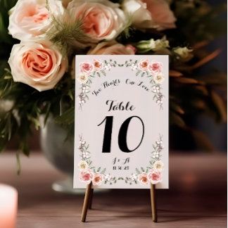 Numeração De Mesa Casamento de Rosas Rosa Rosa de Dois Corações Um A