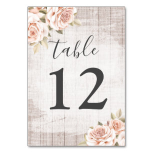 Numeração De Mesa Casamento de Rosas Rústicos e Românticos