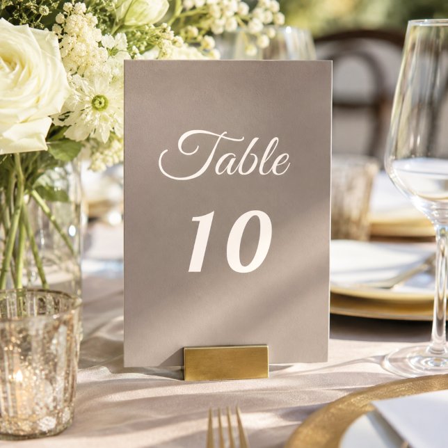 Numeração De Mesa Casamento de roteiro marfim taupe (Criador carregado)