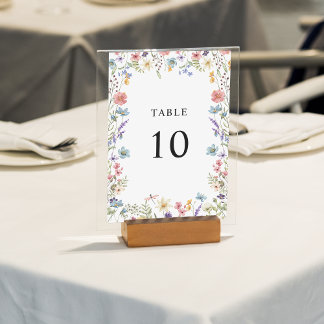 Numeração De Mesa Casamento de Sangue de Flor Selvagem Clássica Eleg