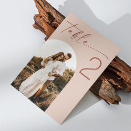 Numeração De Mesa Casamento de Script Blush Pálido | Foto em arco el
