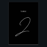 Numeração De Mesa Casamento de Script de Assinatura de Caligrafia Pr<br><div class="desc">Um elegante design de casamento com a assinatura do roteiro de caligrafia branca e preta. Um design minimalista que usa a tipografia da caligrafia de script vintage como centro de atração. Um design de assinatura de caligrafia branca e preto clássico ideal para todos os tipos de casamentos. Um clássico design...</div>