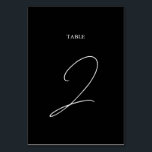 Numeração De Mesa Casamento de Script de Assinatura de Caligrafia Pr<br><div class="desc">Um elegante design de casamento com a assinatura do roteiro de caligrafia branca e preta. Um design minimalista que usa a tipografia da caligrafia de script vintage como centro de atração. Um design de assinatura de caligrafia branca e preto clássico ideal para todos os tipos de casamentos. Um clássico design...</div>