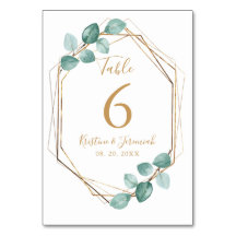 Casamento de Script Dourado Moderno Eucalyptus Wat
