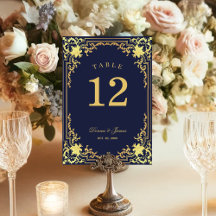 Casamento de Script Elegante Dourado  Azul Faux Fa